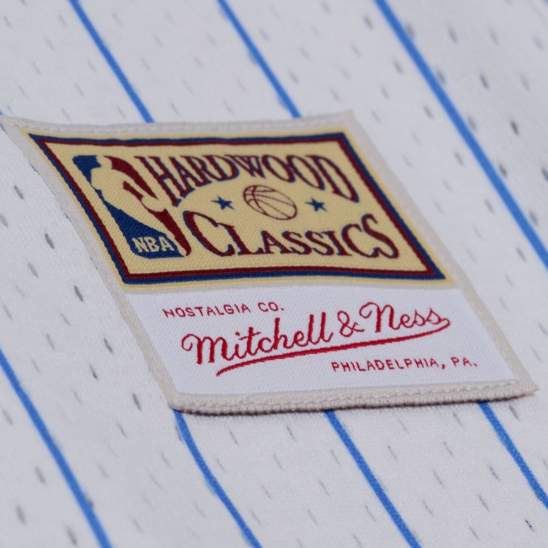 Cleveland Cavaliers Mitchell & Ness Head Coach Pinstripe Mesh Full - Button Baseball Jersey - White