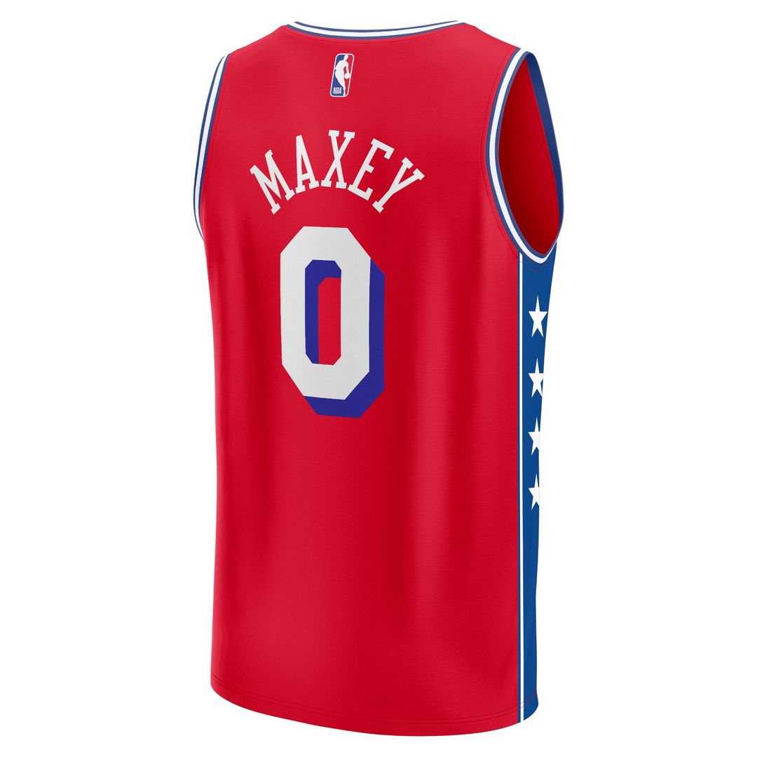 Philadelphia 76ers Tyrese Maxey Fanatics Fast Break Replica Player Jersey - Statement Edition - Red