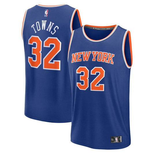 New York Knicks Karl - Anthony Towns Fanatics Youth Fast Break Replica Player Jersey - Blue - Icon Edition