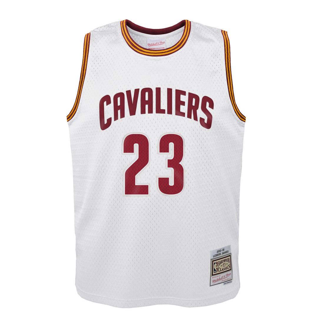 Cleveland Cavaliers LeBron James Mitchell & Ness Youth 2015 - 16 Hardwood Classics Swingman Throwback Home Jersey - White