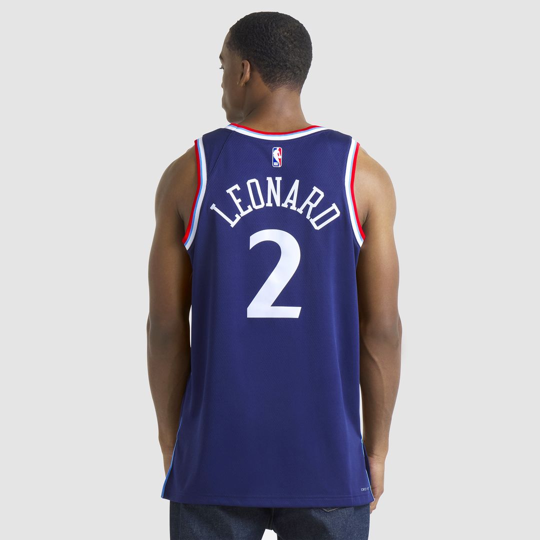 LA Clippers Kawhi Leonard Nike Unisex 2024/25 Swingman Jersey - Navy - Icon Edition