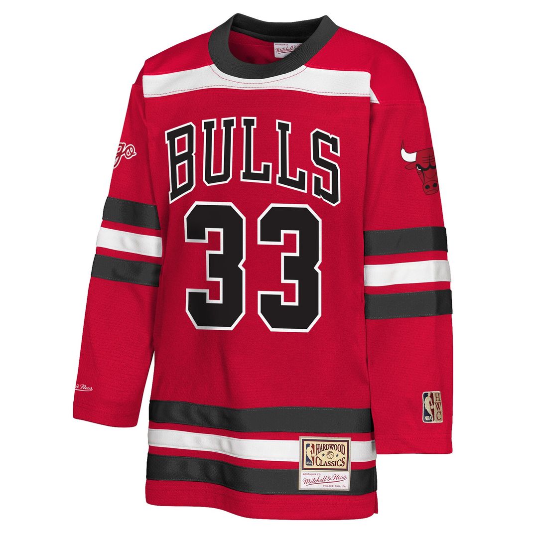 Chicago Bulls Scottie Pippen Mitchell & Ness Youth Maxxed Out 2.0 Fashion Hockey Jersey - Red