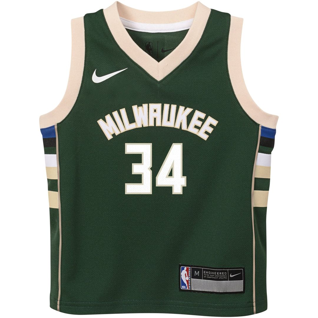 Milwaukee Bucks Giannis Antetokounmpo Nike Preschool Swingman Player Jersey - Icon Edition - Hunter Green