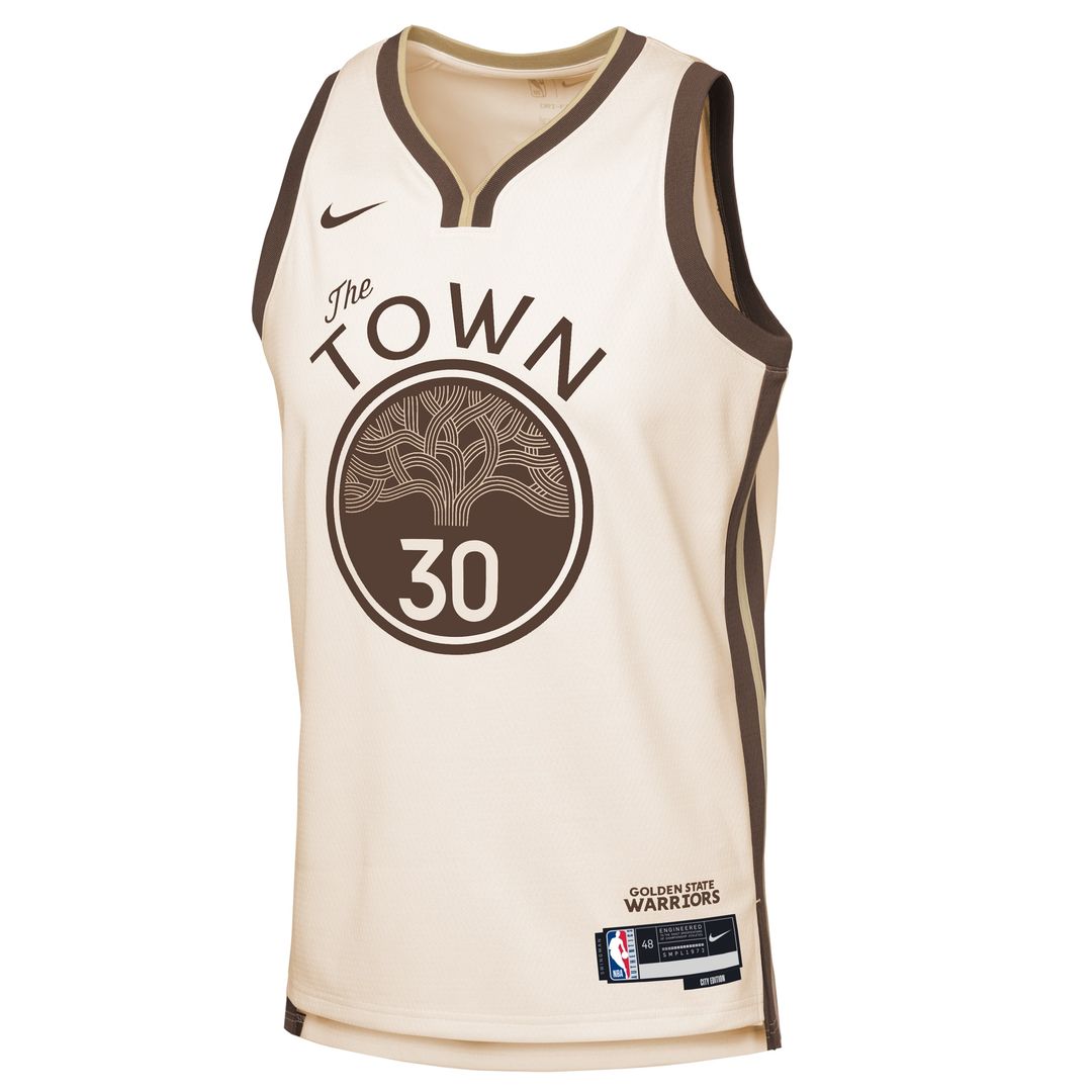 Golden State Warriors Stephen Curry Nike Youth 2025/26 City Edition Swingman Jersey - Tan