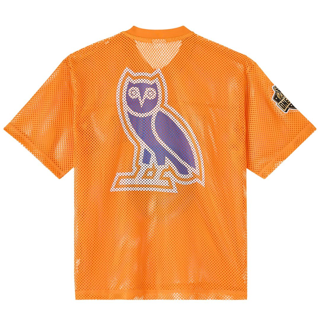 New York Knicks OVO x NBA Mesh Football Fashion Jersey - Orange
