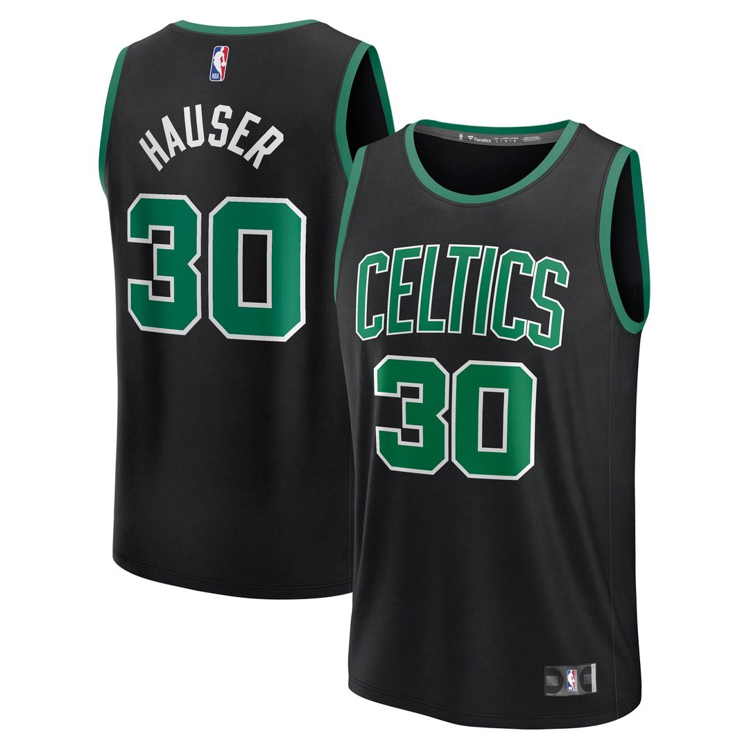 Boston Celtics Sam Hauser Fanatics Fast Break Replica Player Jersey - Statement Edition - Black