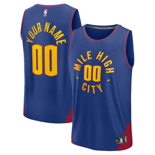 Denver Nuggets Fanatics Fast Break Custom Jersey - Statement Edition - Blue