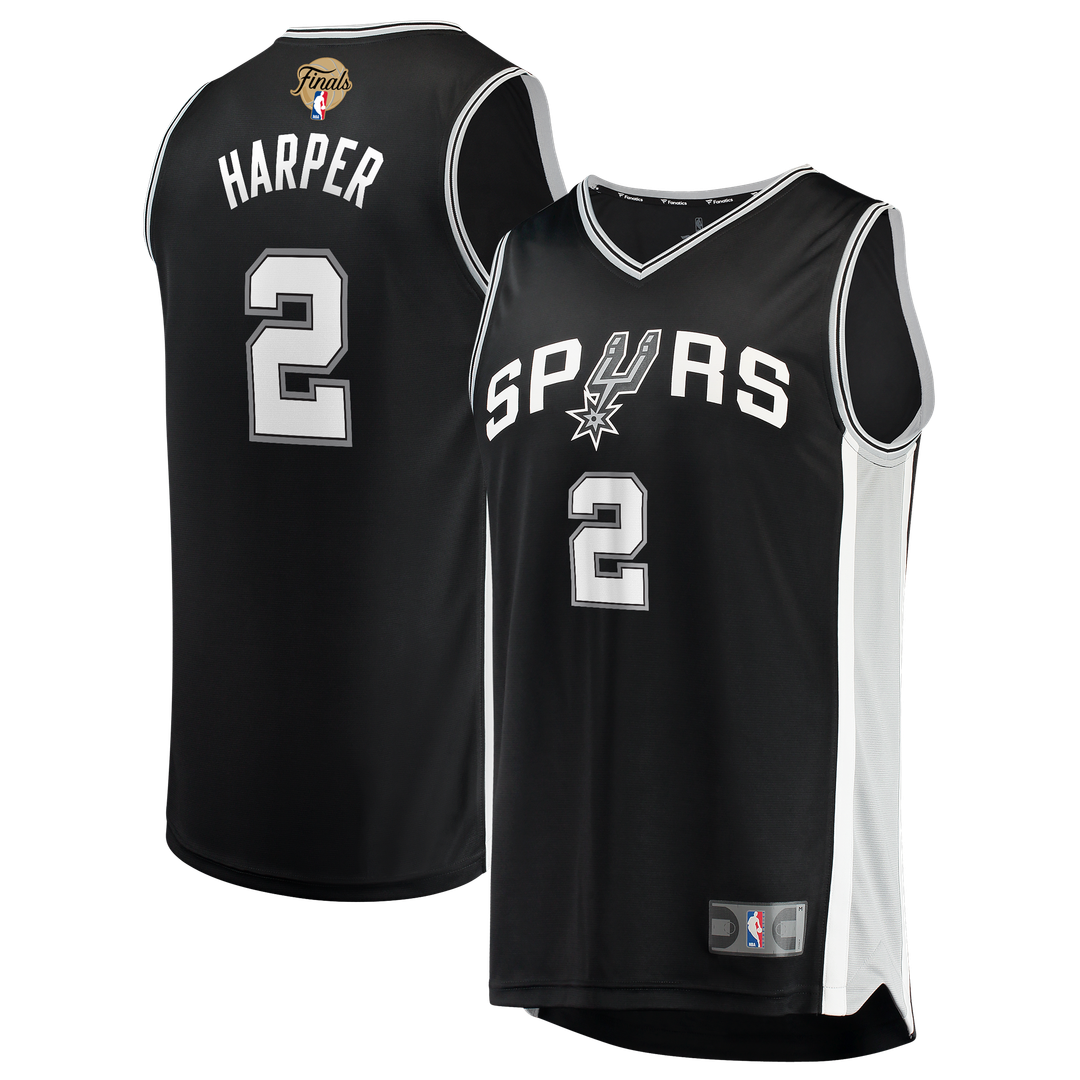 San Antonio Spurs Dylan Harper Fanatics 2026 NBA Finals Patch Fast Break Jersey - Icon Edition - Black