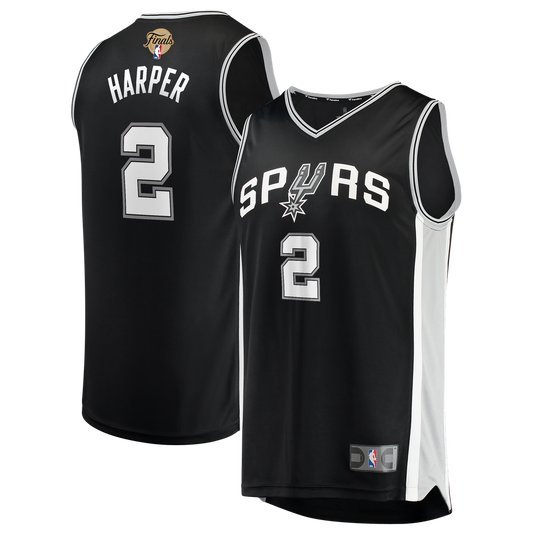 San Antonio Spurs Dylan Harper Fanatics 2026 NBA Finals Patch Fast Break Jersey - Icon Edition - Black