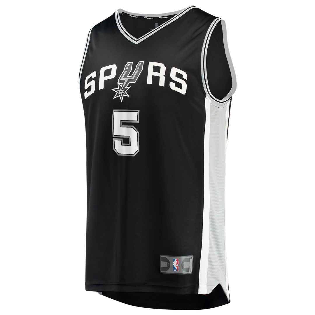 San Antonio Spurs Stephon Castle Fanatics 2026 NBA Finals Patch Fast Break Jersey - Icon Edition - Black