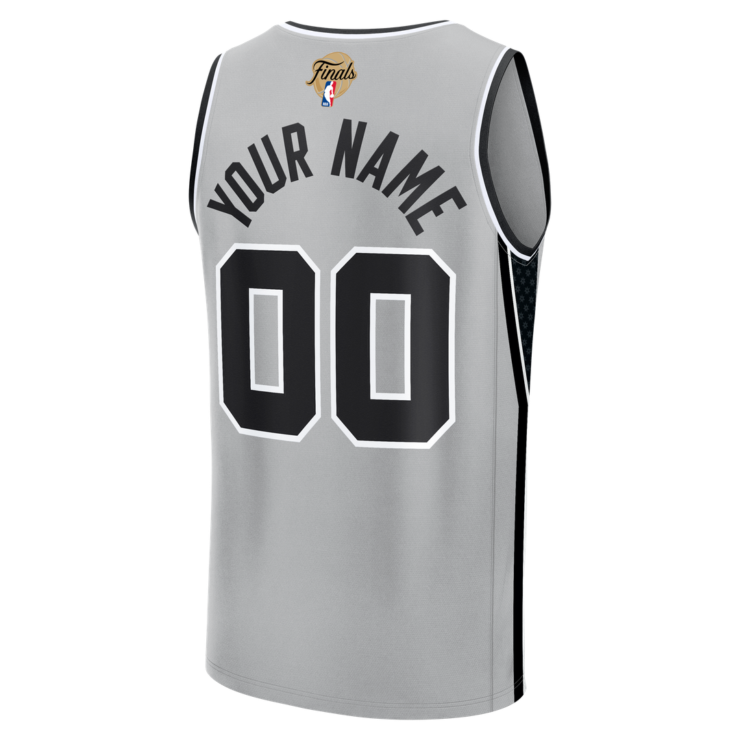 San Antonio Spurs Fanatics Youth 2026 NBA Finals Fast Break Custom Jersey - Statement Edition - Silver