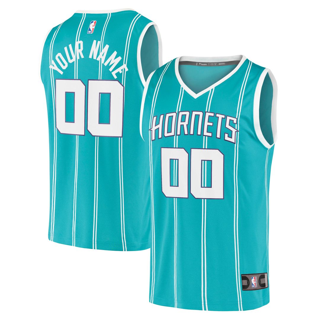 Charlotte Hornets Fanatics Fast Break Replica Custom Jersey - Icon Edition - Teal