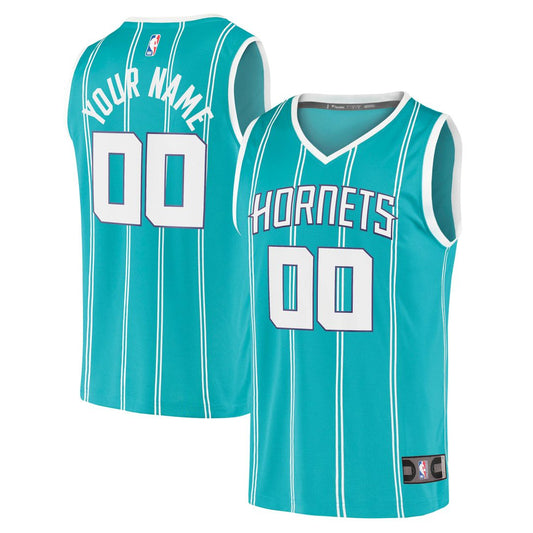 Charlotte Hornets Fanatics Fast Break Replica Custom Jersey - Icon Edition - Teal