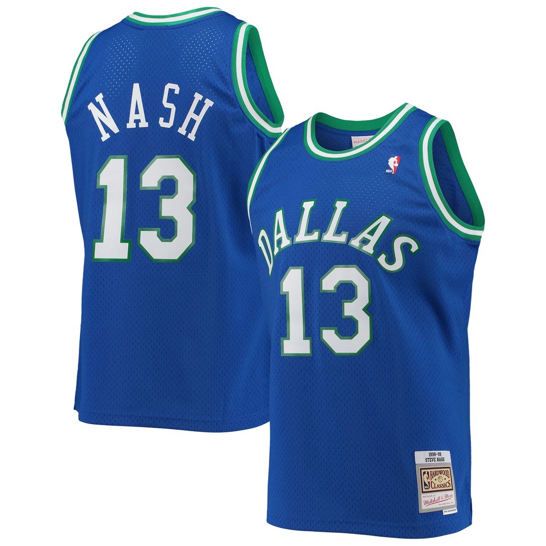 Dallas Mavericks Steve Nash Mitchell & Ness 1998/99 Hardwood Classics Swingman Jersey - Blue