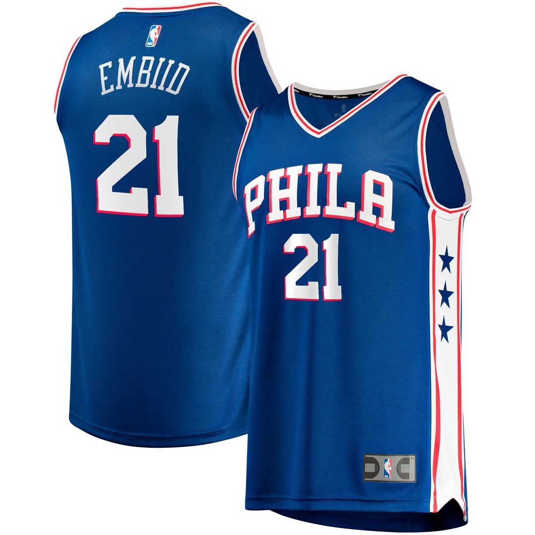 Philadelphia 76ers Joel Embiid Fanatics Big & Tall Fast Break Player Jersey - Royal - Icon Edition
