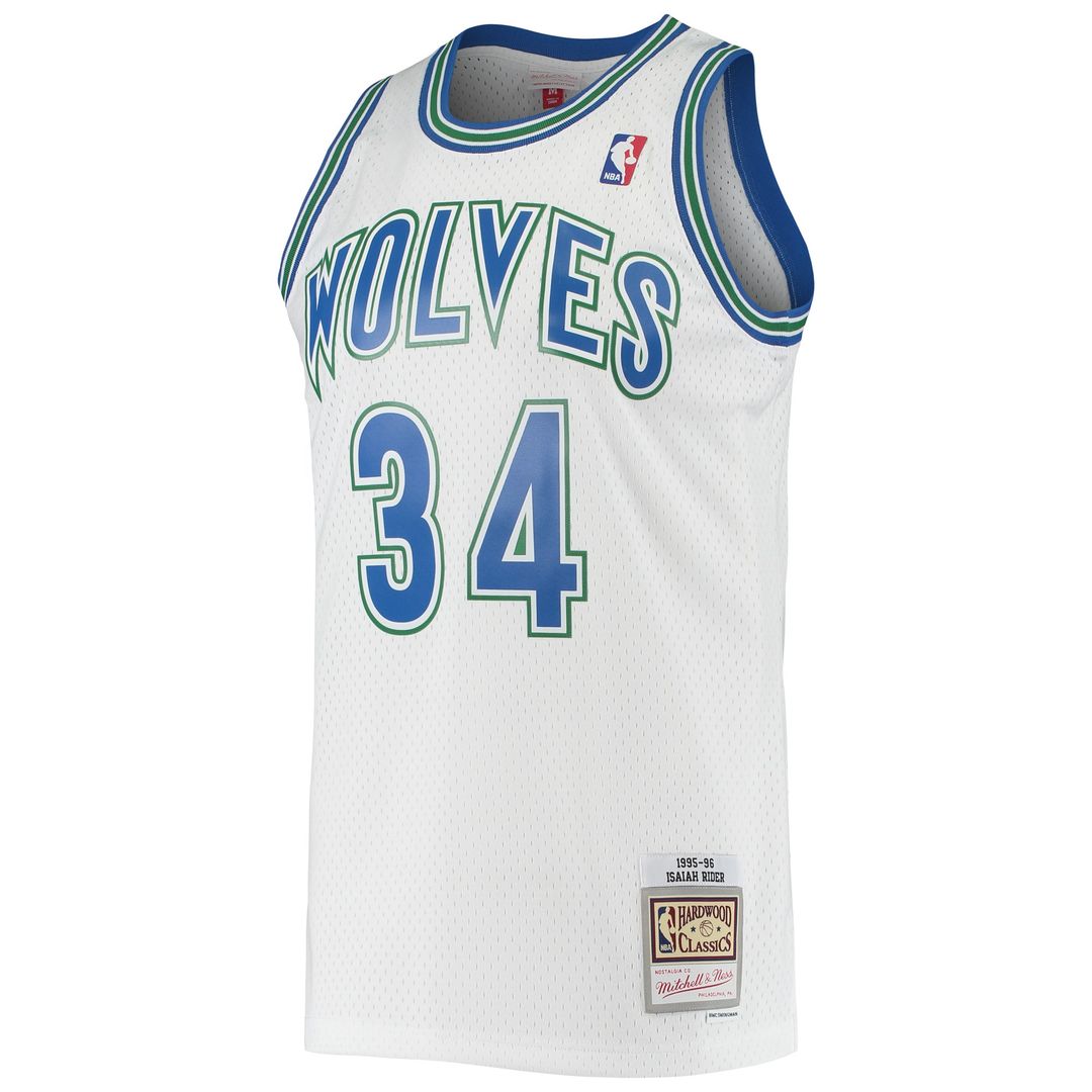 Minnesota Timberwolves Isaiah Rider Mitchell & Ness 1995/96 Hardwood Classics Swingman Jersey - White