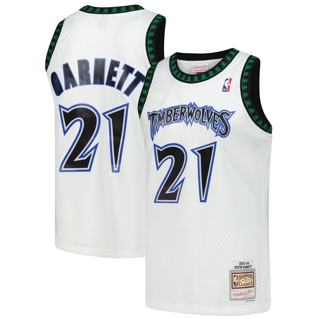 Minnesota Timberwolves Kevin Garnett Mitchell & Ness Hardwood Classics Swingman Jersey - White