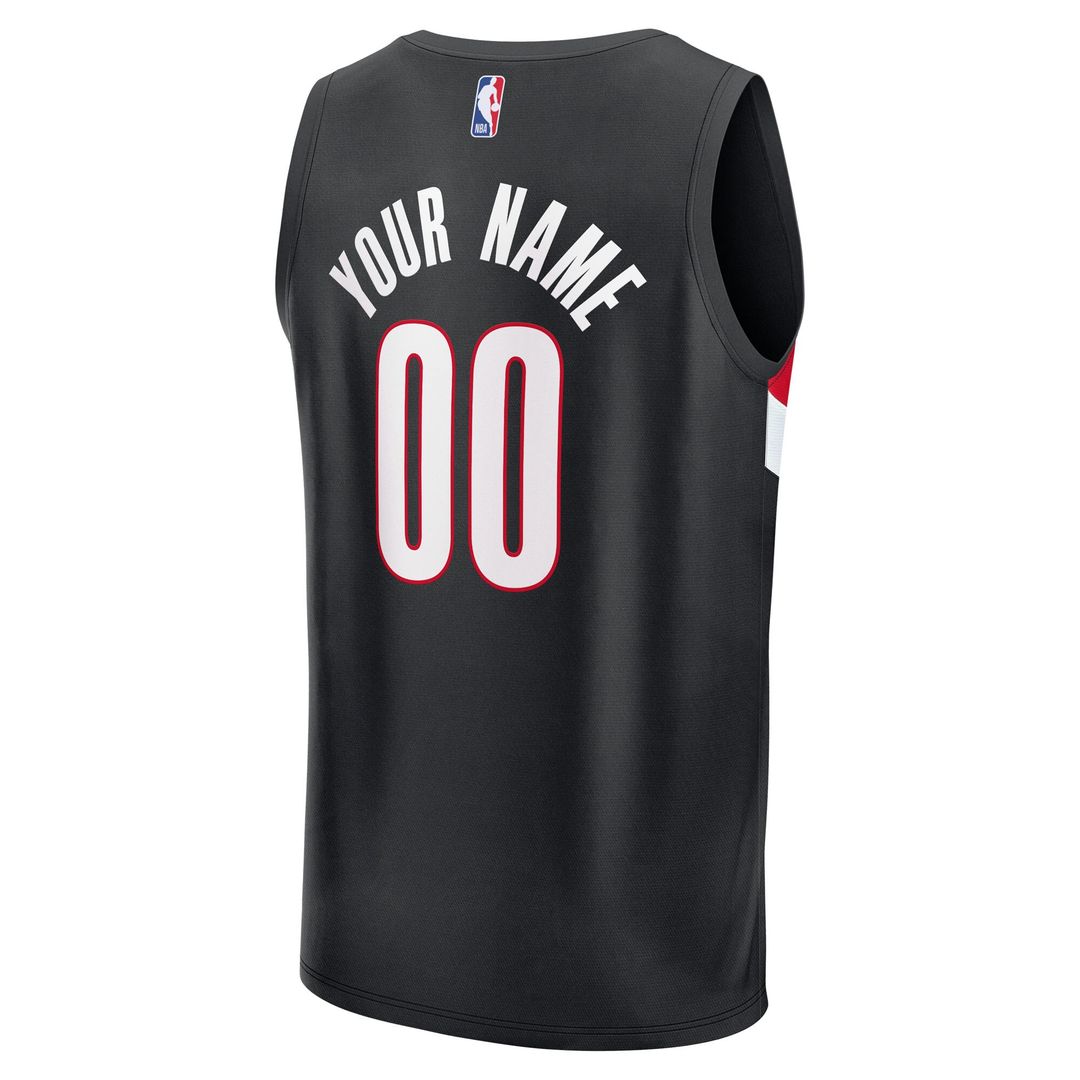 Portland Trail Blazers Fanatics Youth Fast Break Replica Custom Jersey - Icon Edition - Black