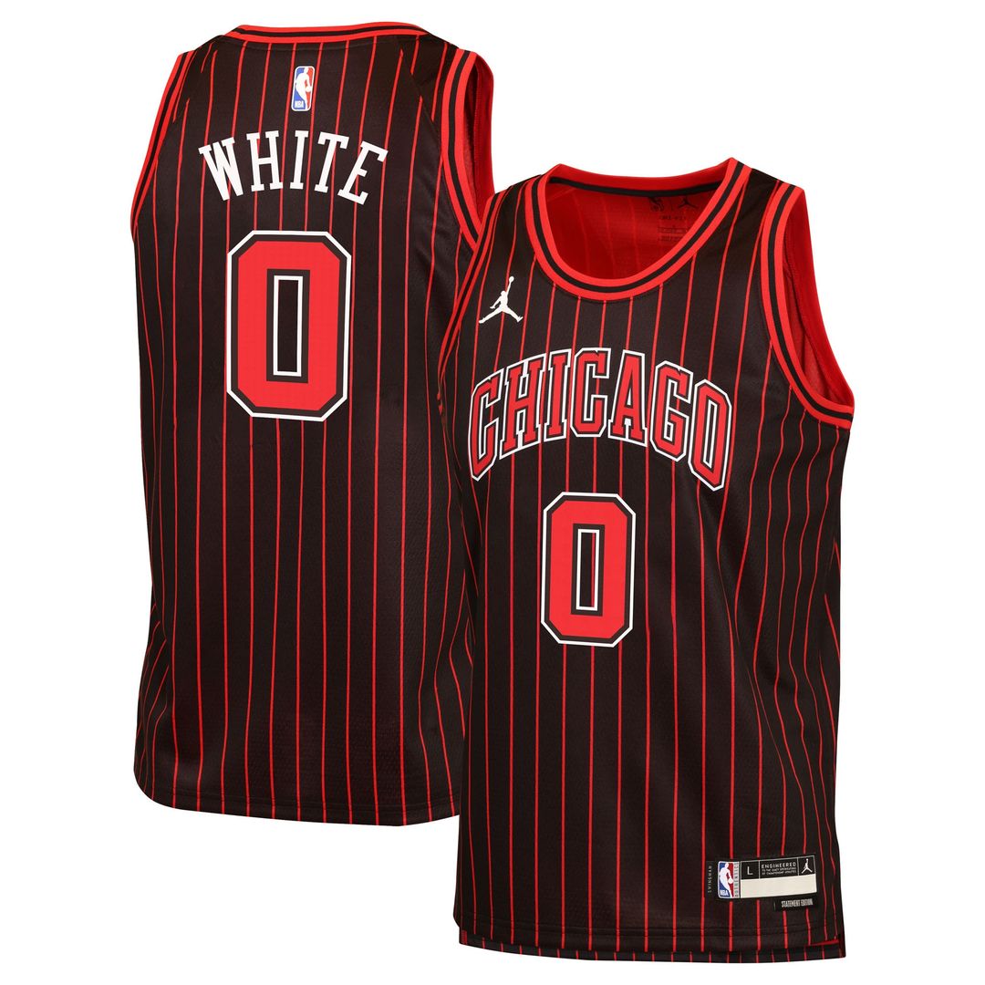 Chicago Bulls Coby White Jordan Brand Youth Swingman Jersey - Statement Edition - Black