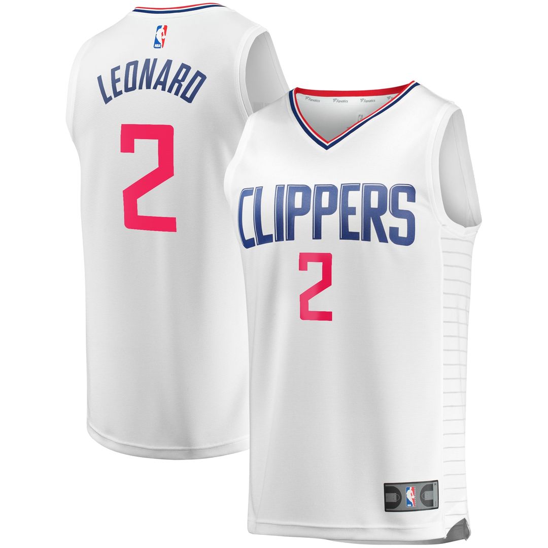 LA Clippers Kawhi Leonard Fanatics Fast Break Replica Player Jersey - White - Association Edition