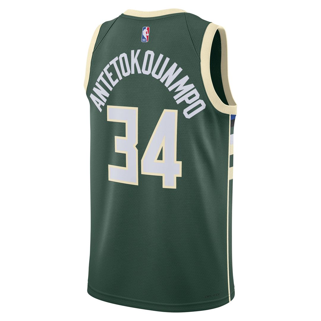 Milwaukee Bucks Giannis Antetokounmpo Nike Unisex Swingman Jersey - Icon Edition - Hunter Green