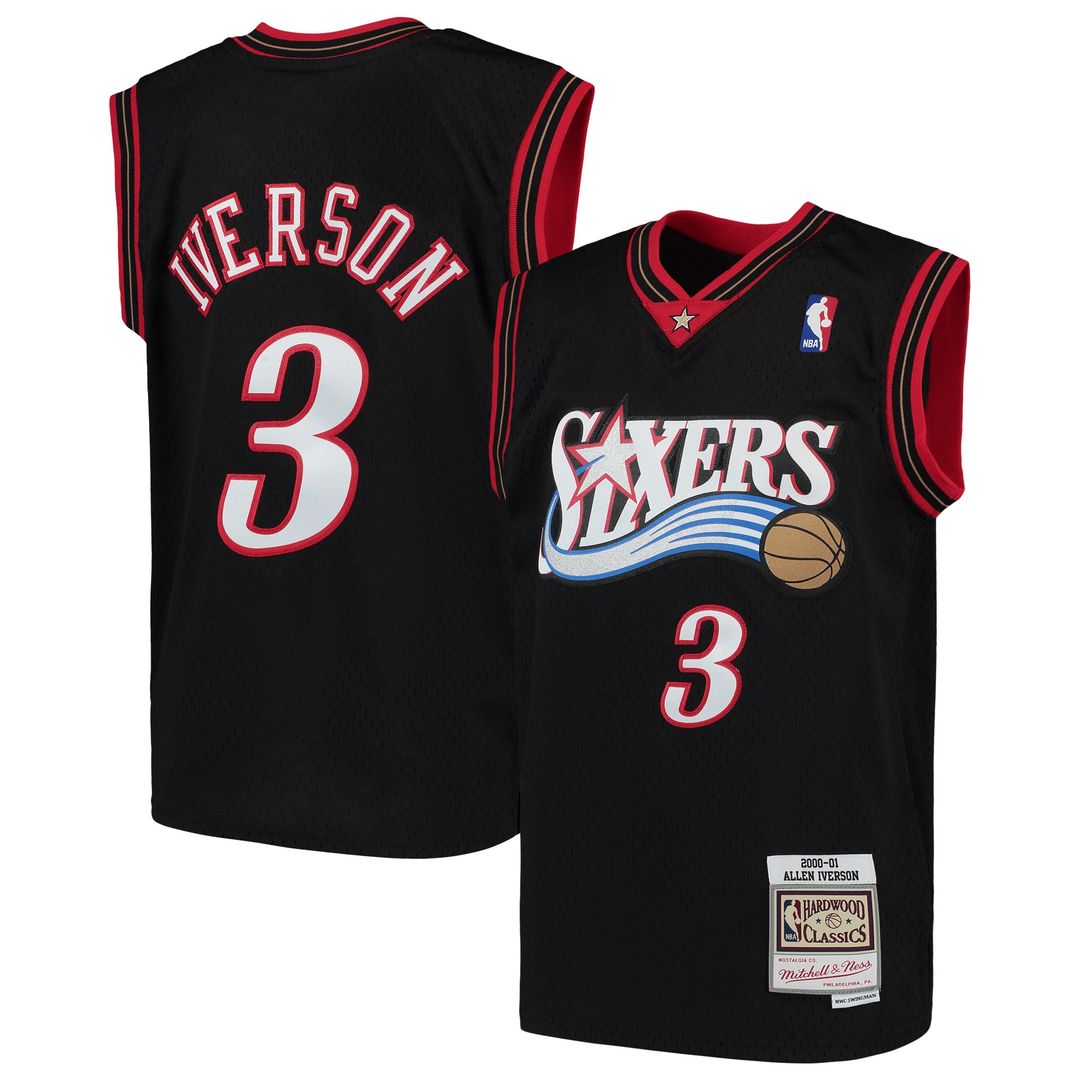 Philadelphia 76ers Allen Iverson Mitchell & Ness Youth 1996/97 Hardwood Classics Swingman Throwback Jersey - Red