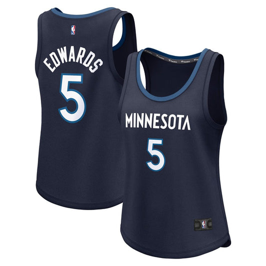 Minnesota Timberwolves Anthony Edwards Fanatics Women's Fast Break Player Jersey - Icon Edition - Navy