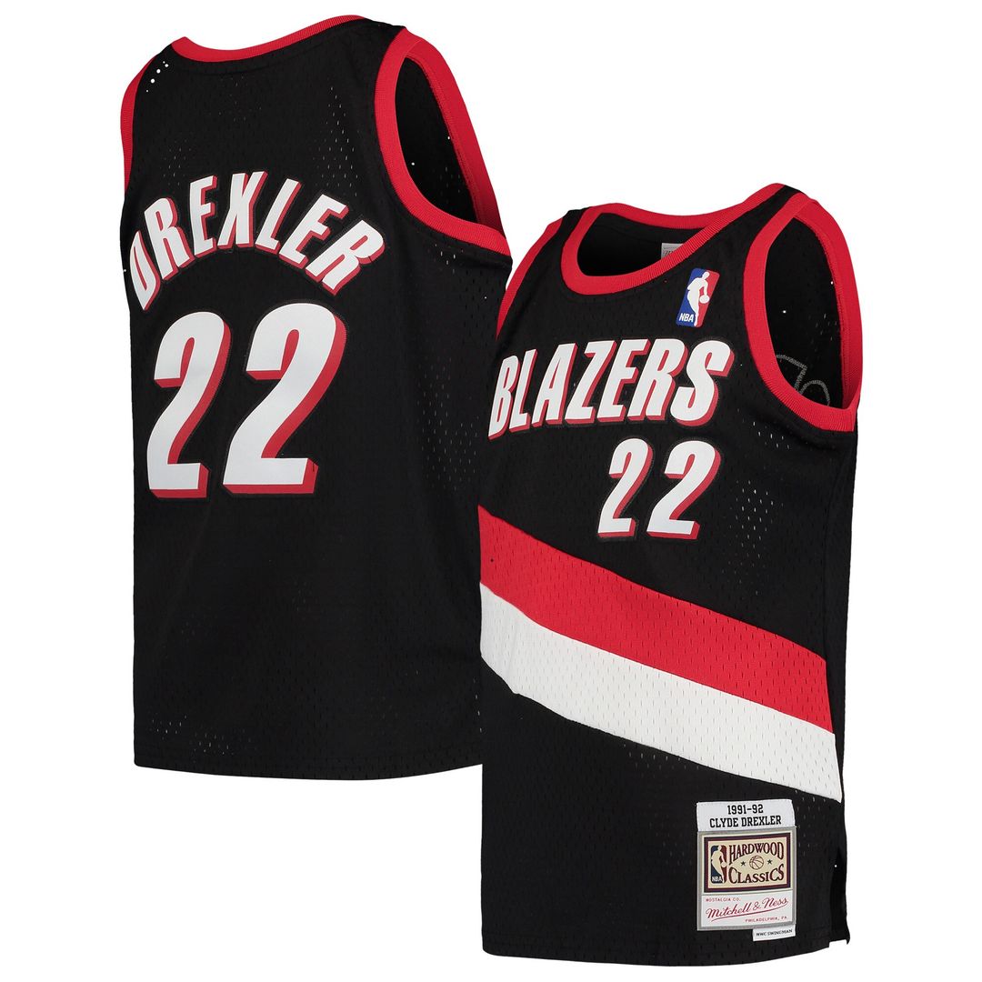 Portland Trail Blazers Clyde Drexler Mitchell & Ness Youth 1991/92 Hardwood Classics Swingman Jersey - Black