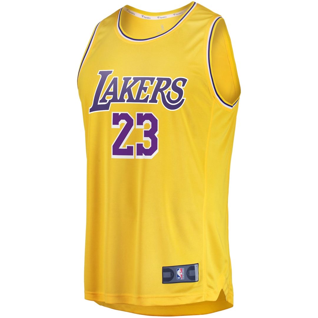 Los Angeles Lakers LeBron James Fanatics Big & Tall Fast Break Player Jersey - Gold - Icon Edition
