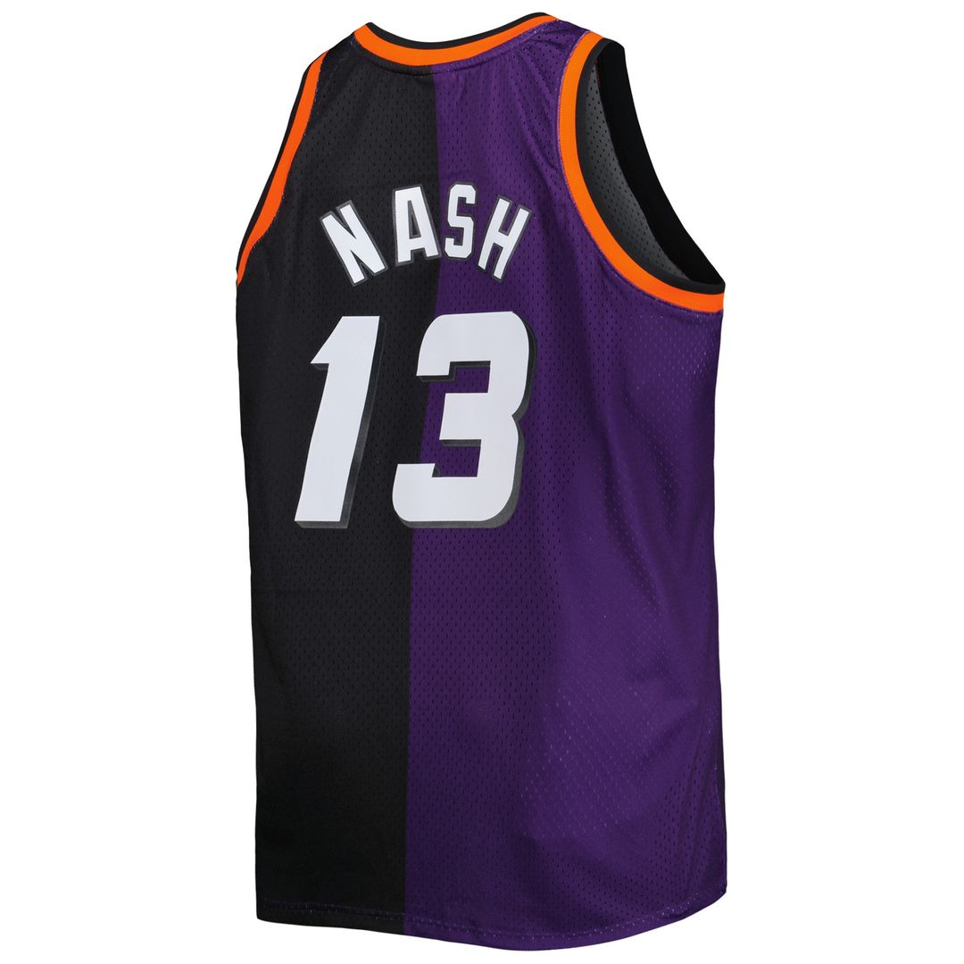 Phoenix Suns Steve Nash Mitchell & Ness Big & Tall Hardwood Classics 1996/97 Split Swingman Jersey - Purple/Black
