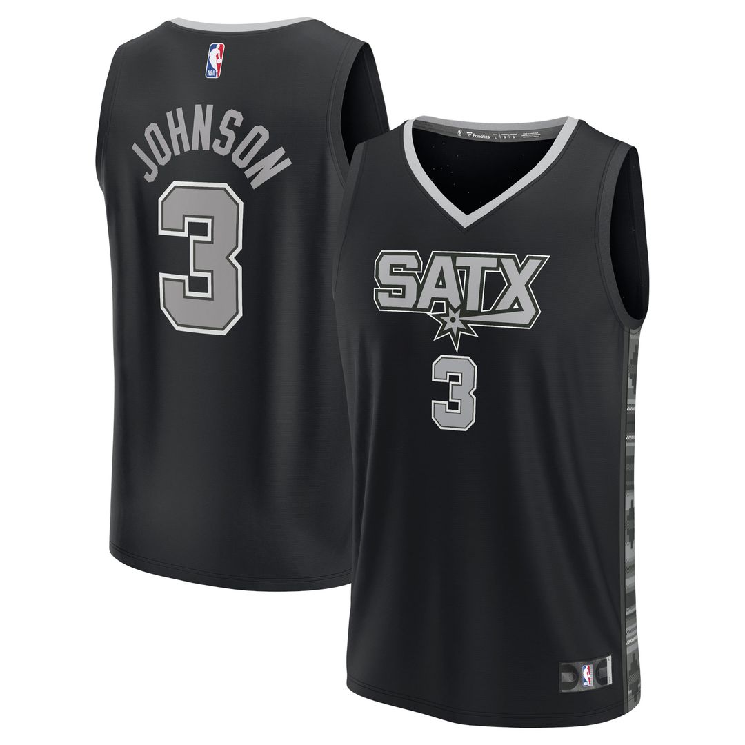 San Antonio Spurs Keldon Johnson Fanatics Fast Break Replica Player Jersey - Statement Edition - Black