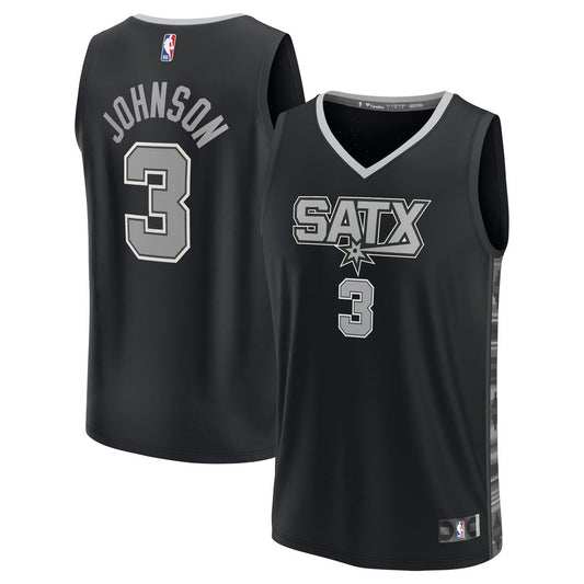 San Antonio Spurs Keldon Johnson Fanatics Fast Break Replica Player Jersey - Statement Edition - Black