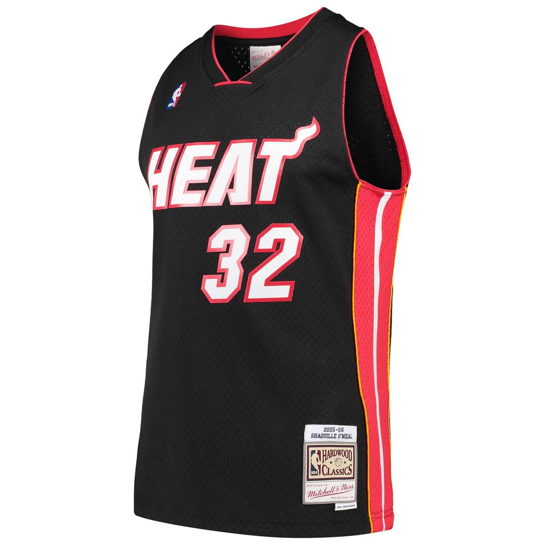 Miami Heat Shaquille O'Neal Mitchell & Ness Hardwood Classics Swingman Jersey - Black