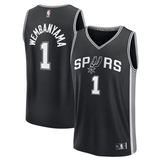 San Antonio Spurs Victor Wembanyama Fanatics Fast Break Replica Player Jersey - Icon Edition - Black