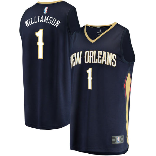 New Orleans Pelicans Zion Williamson Fanatics Fast Break Replica Jersey Navy - Icon Edition