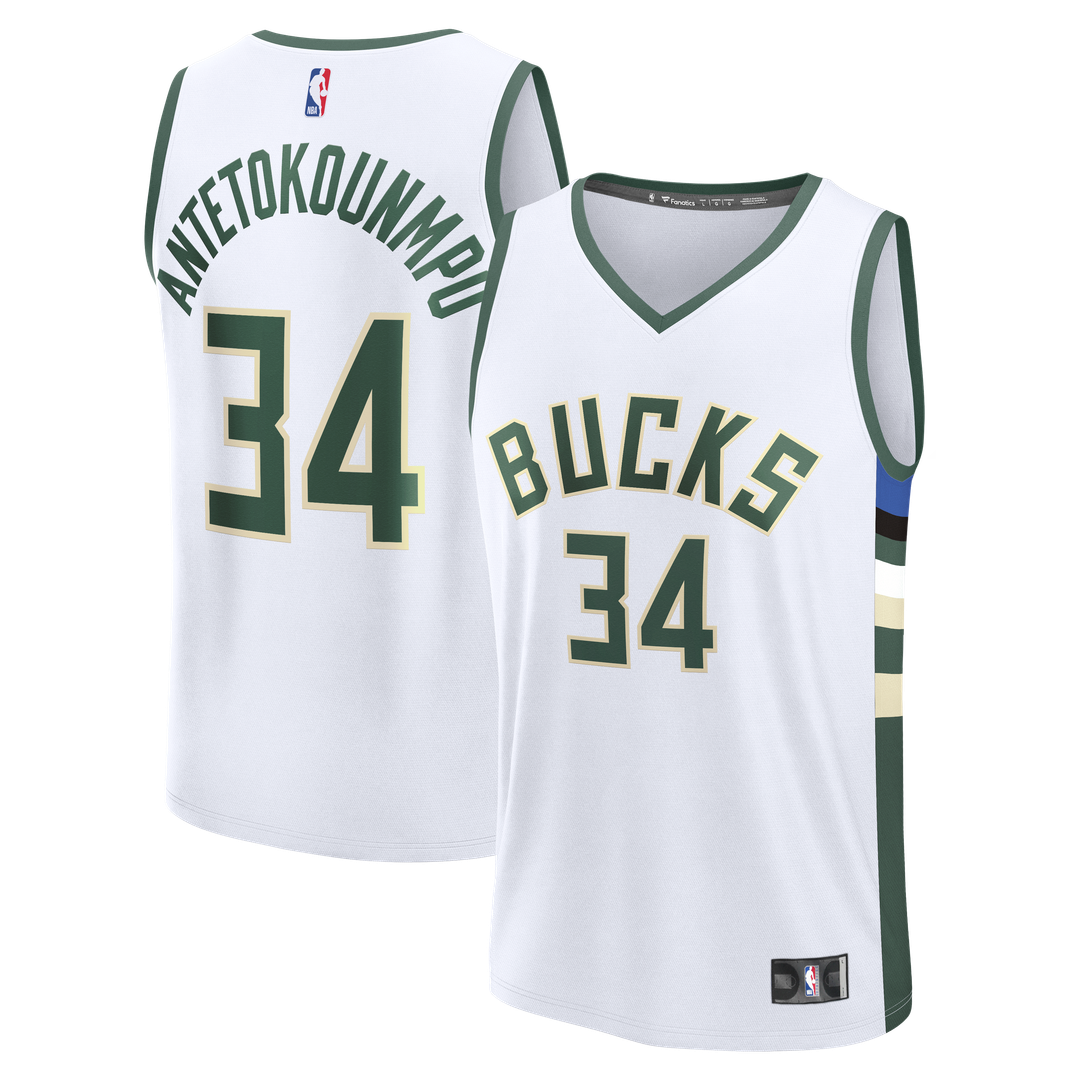 Milwaukee Bucks Giannis Antetokounmpo Fanatics Fast Break Replica Player Jersey - Association Edition - White