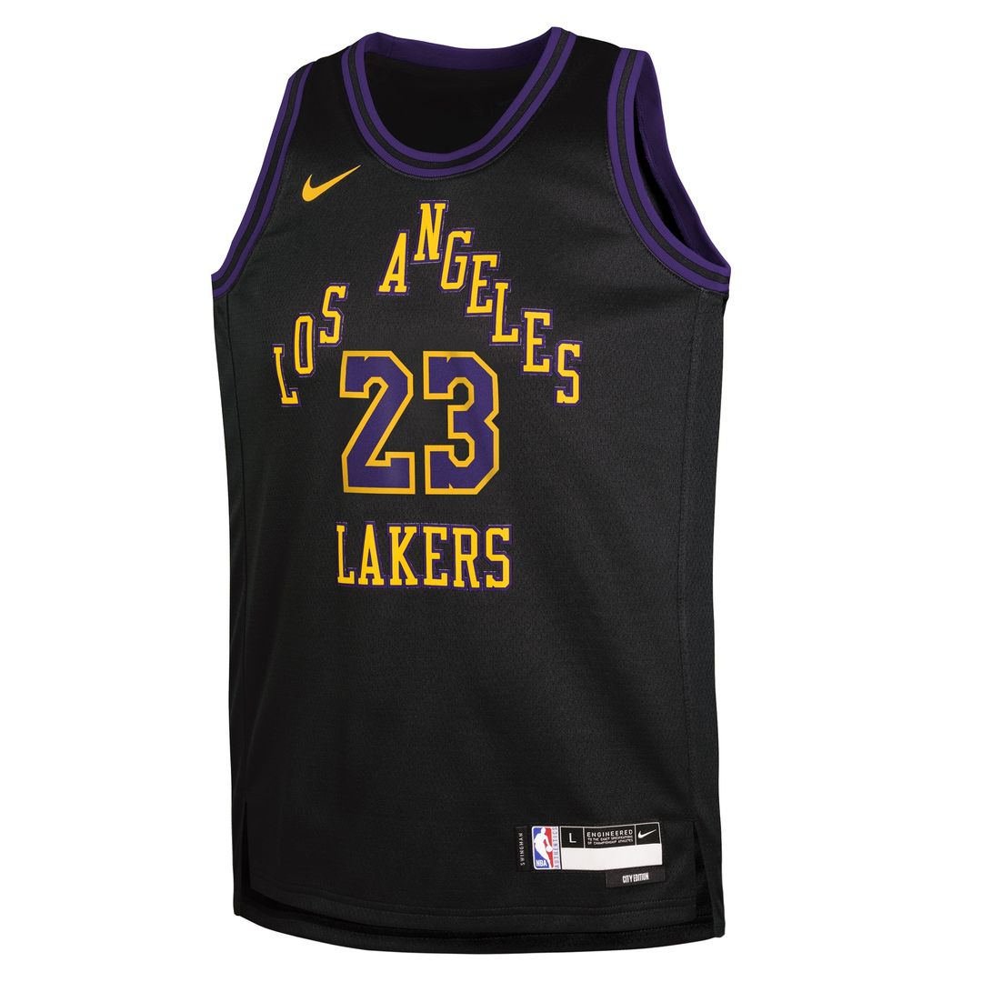Los Angeles Lakers LeBron James Nike Youth 2025/26 City Edition Swingman Jersey - Black