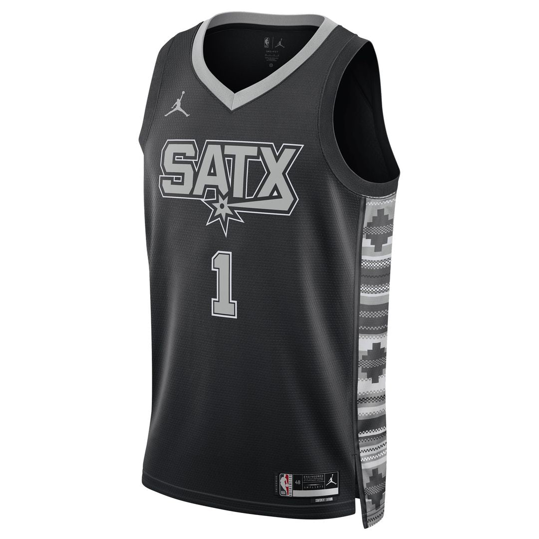 San Antonio Spurs Victor Wembanyama Jordan Brand Unisex Swingman Jersey - Statement Edition - Black