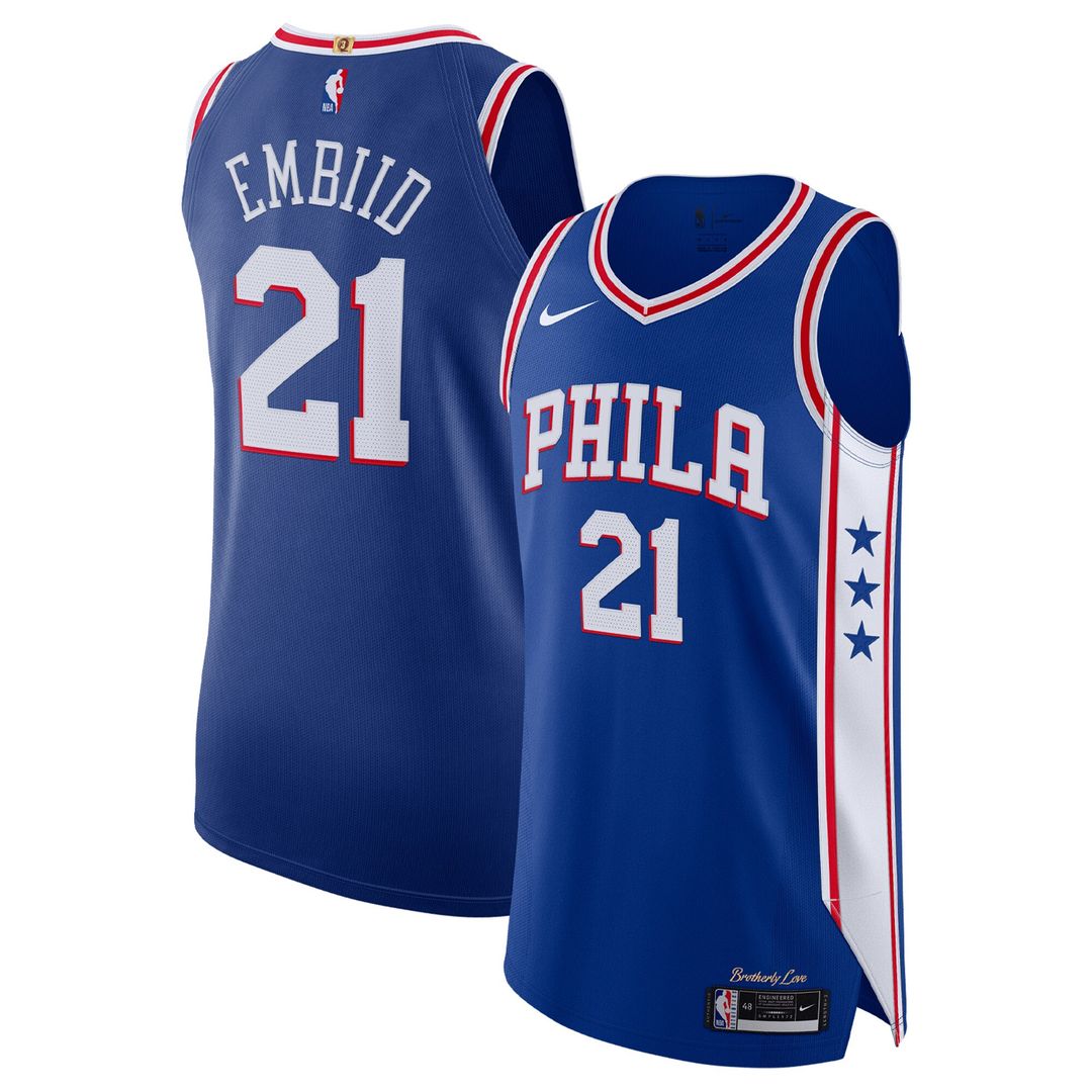 Philadelphia 76ers Joel Embiid Nike Authentic Jersey - Icon Edition - Royal
