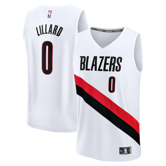 Portland Trail Blazers Damian Lillard Fanatics Fast Break Replica Jersey - White - Association Edition