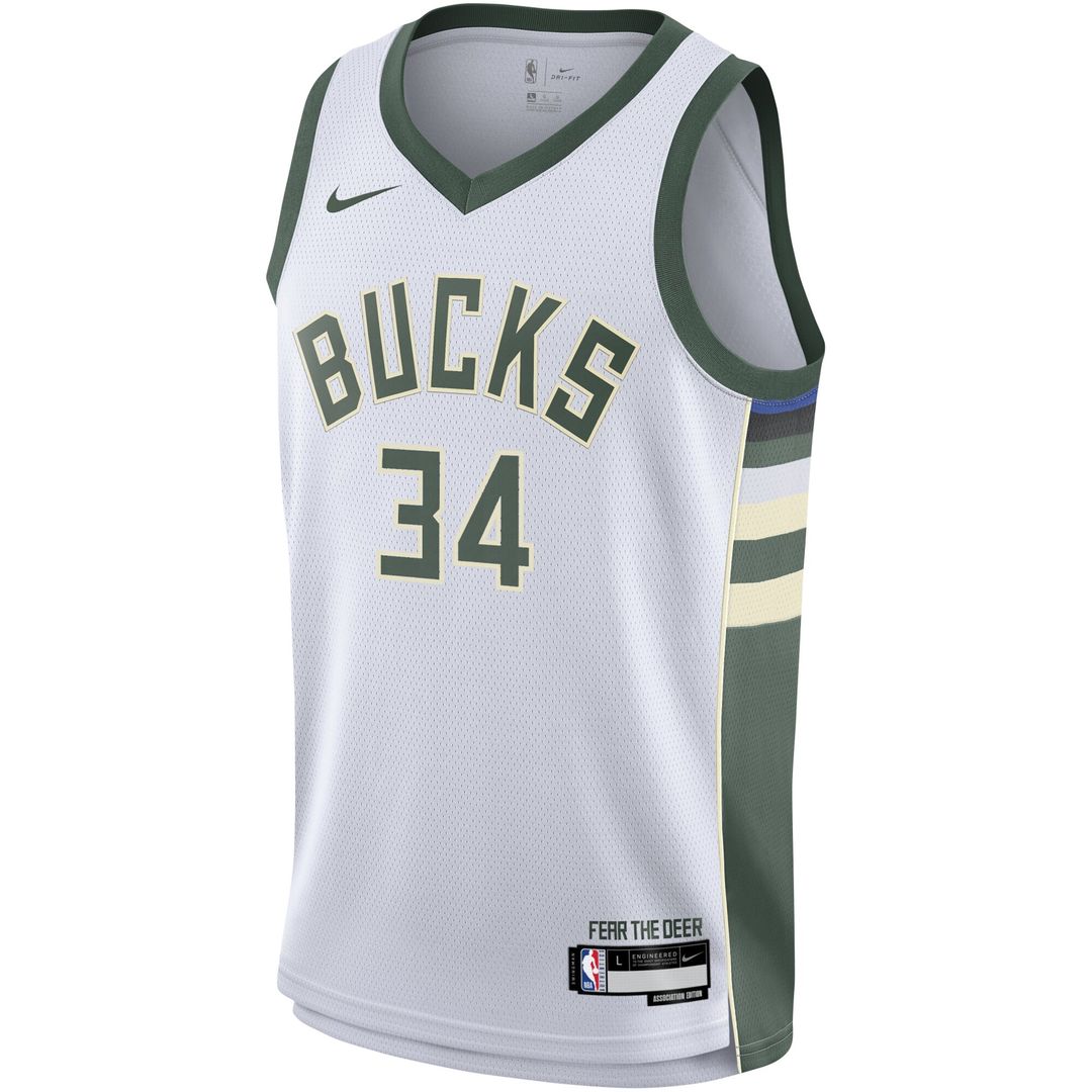 Milwaukee Bucks Giannis Antetokounmpo Nike Youth Swingman Jersey - Association Edition - White
