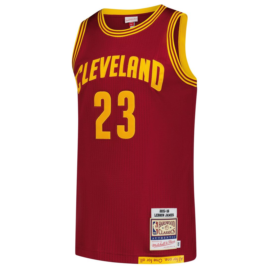 Cleveland Cavaliers LeBron James Mitchell & Ness Hardwood Classics 2015/16 Authentic Jersey - Wine