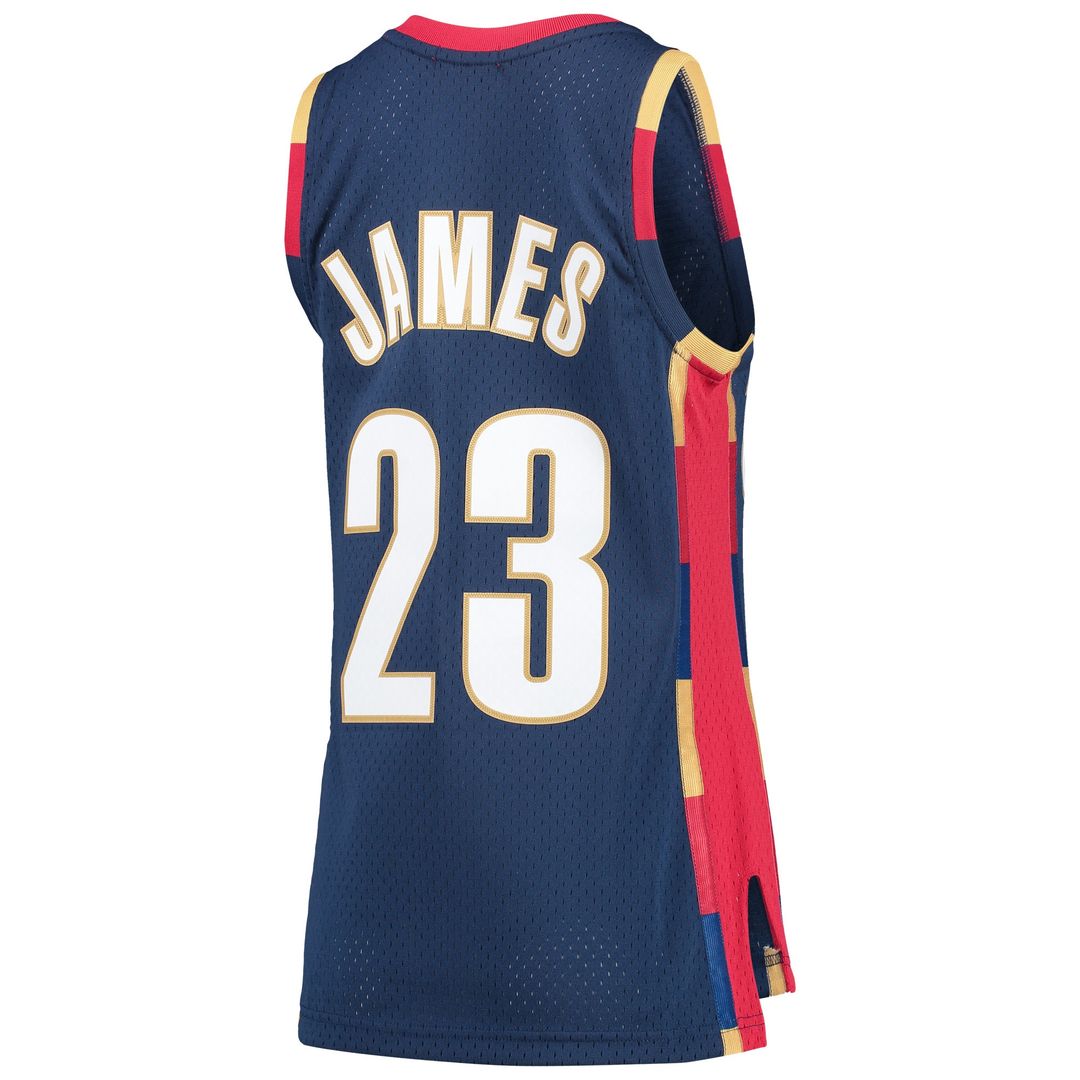 Cleveland Cavaliers LeBron James Mitchell & Ness Women's Hardwood Classics Swingman Jersey - Navy