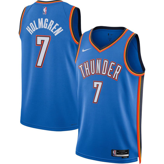 Oklahoma City Thunder Chet Holmgren Nike Unisex 2022 NBA Draft First Round Pick Player Swingman Jersey - Icon Edition - Blue