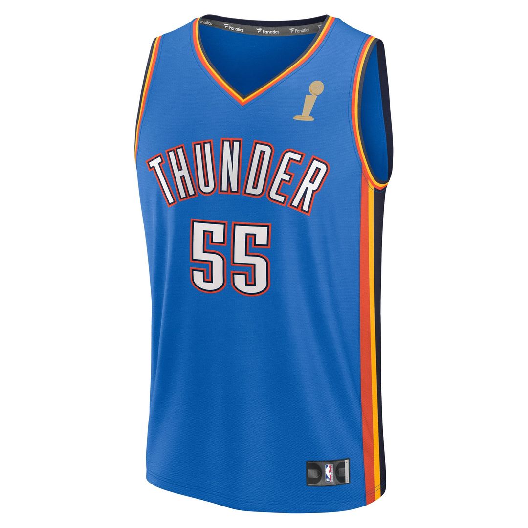 Oklahoma City Thunder Isaiah Hartenstein Fanatics Youth 2025 NBA Finals Champions Fast Break Replica Player Jersey - Blue - Icon Edition