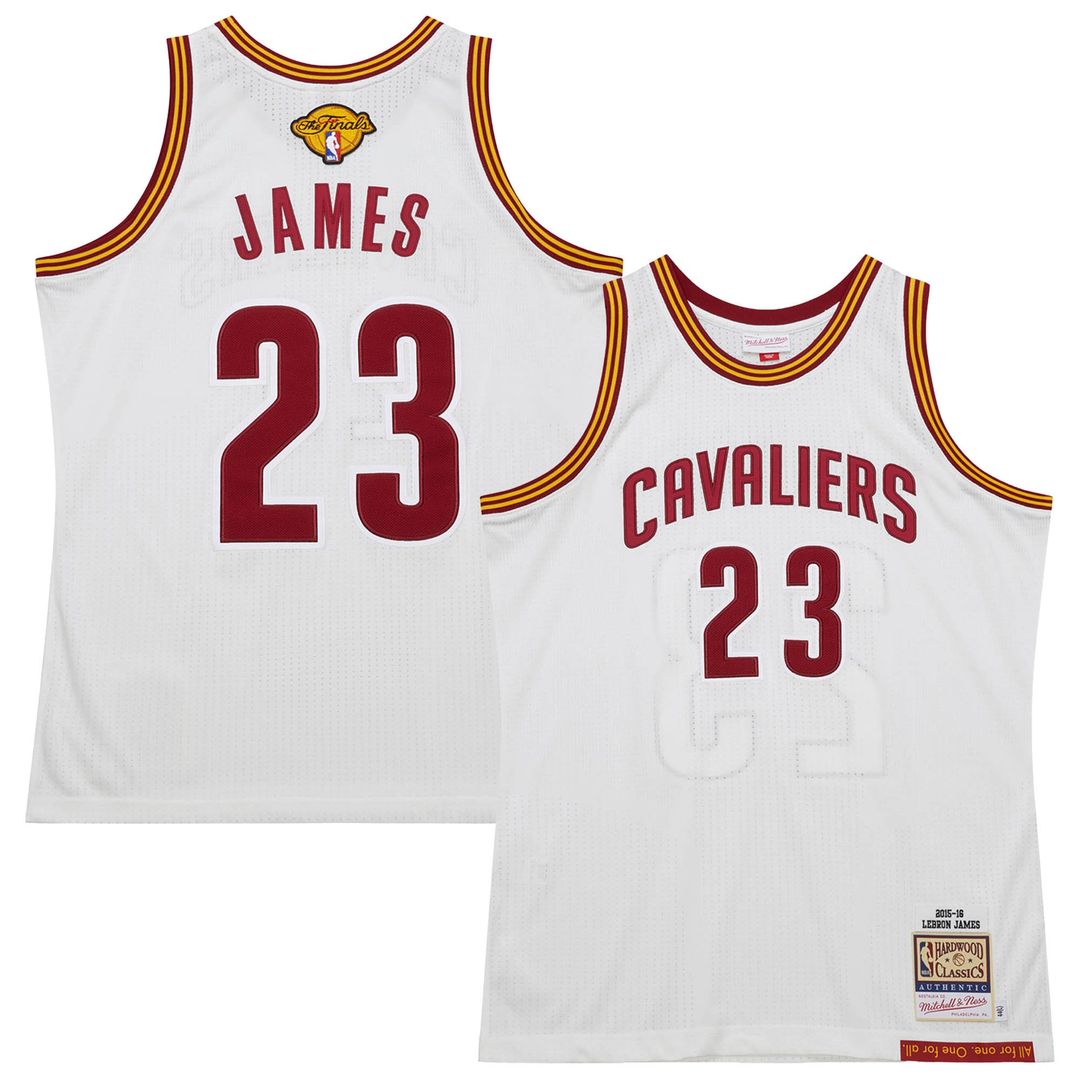 Cleveland Cavaliers LeBron James Mitchell & Ness 2015/16 Hardwood Classics Authentic Jersey - White