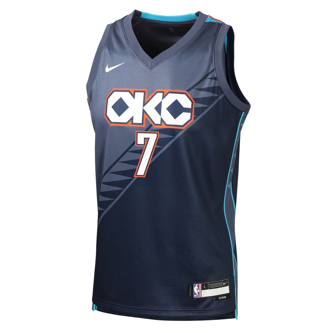 Oklahoma City Thunder Chet Holmgren Nike Youth 2025/26 City Edition Swingman Jersey - Navy