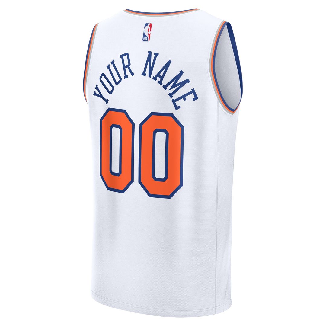New York Knicks Fanatics Youth Fast Break Custom Jersey - Association Edition - White