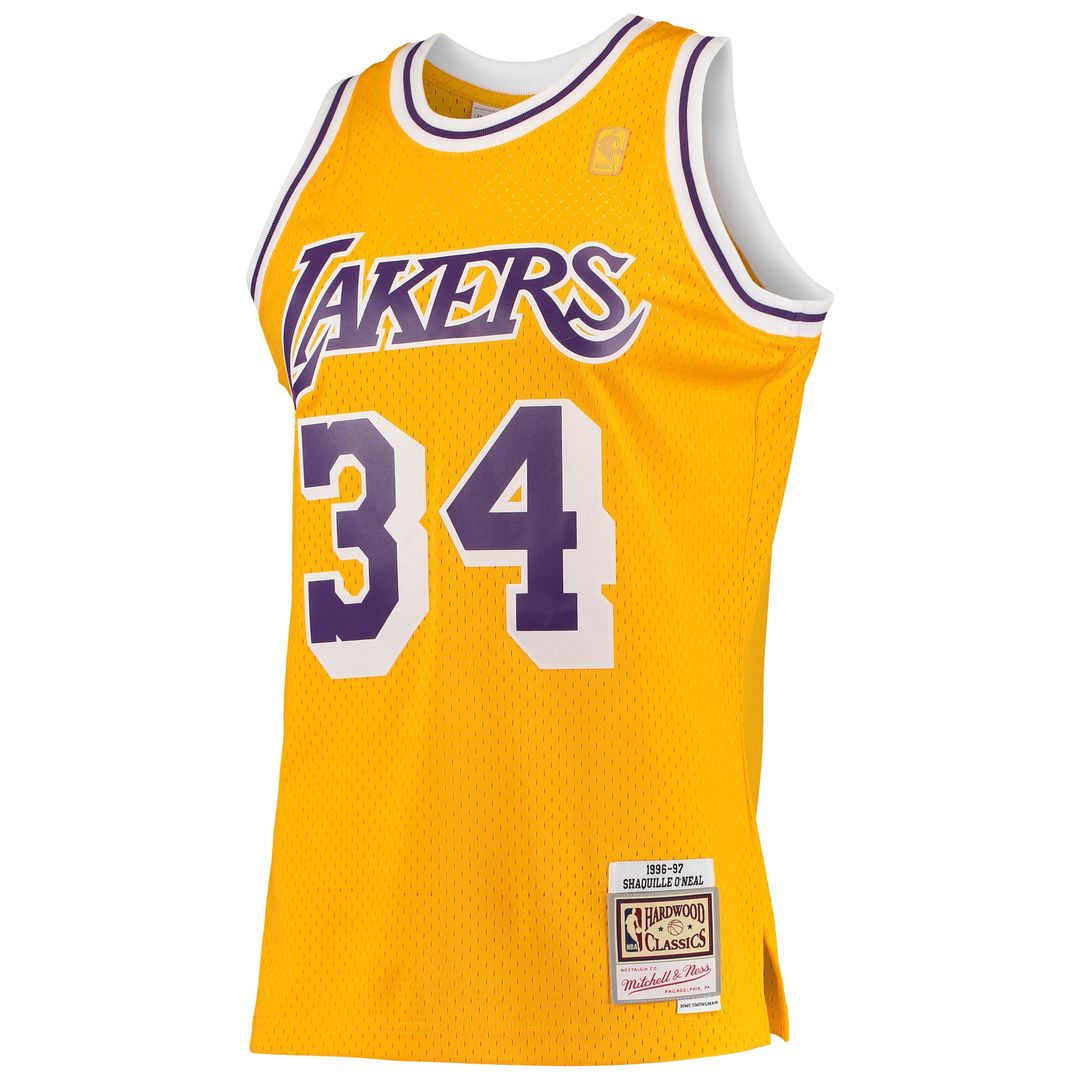 Los Angeles Lakers Shaquille O'Neal Mitchell & Ness Hardwood Classics Swingman Jersey - Purple