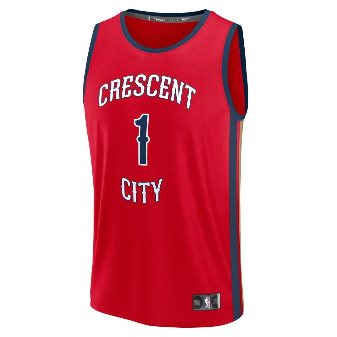 New Orleans Pelicans Zion Williamson Fanatics Fast Break Replica Jersey - Statement Edition - Red